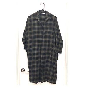 Vince plaid cocoon, drop shoulder dress